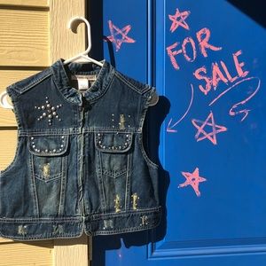 Studded vintage jean jacket biker girl vibes